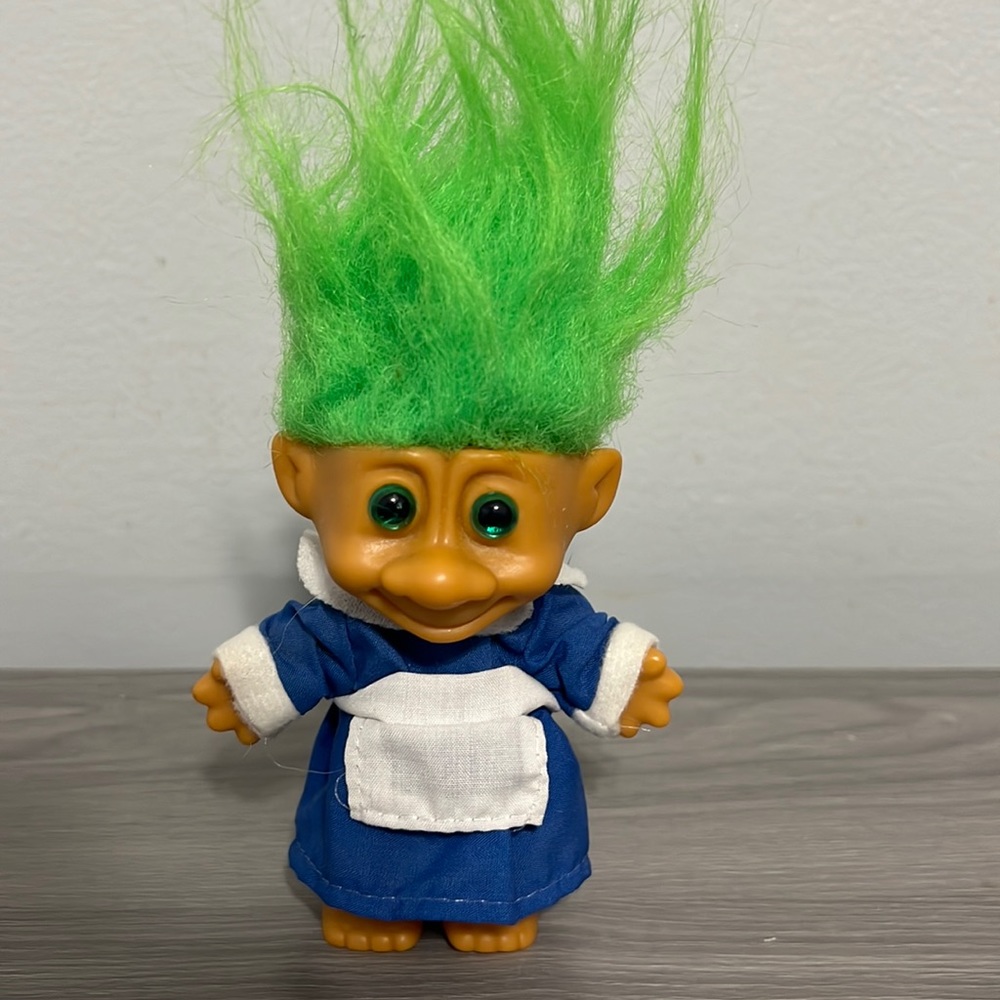 Vintage Troll with Housekeeper Outfit, EUC